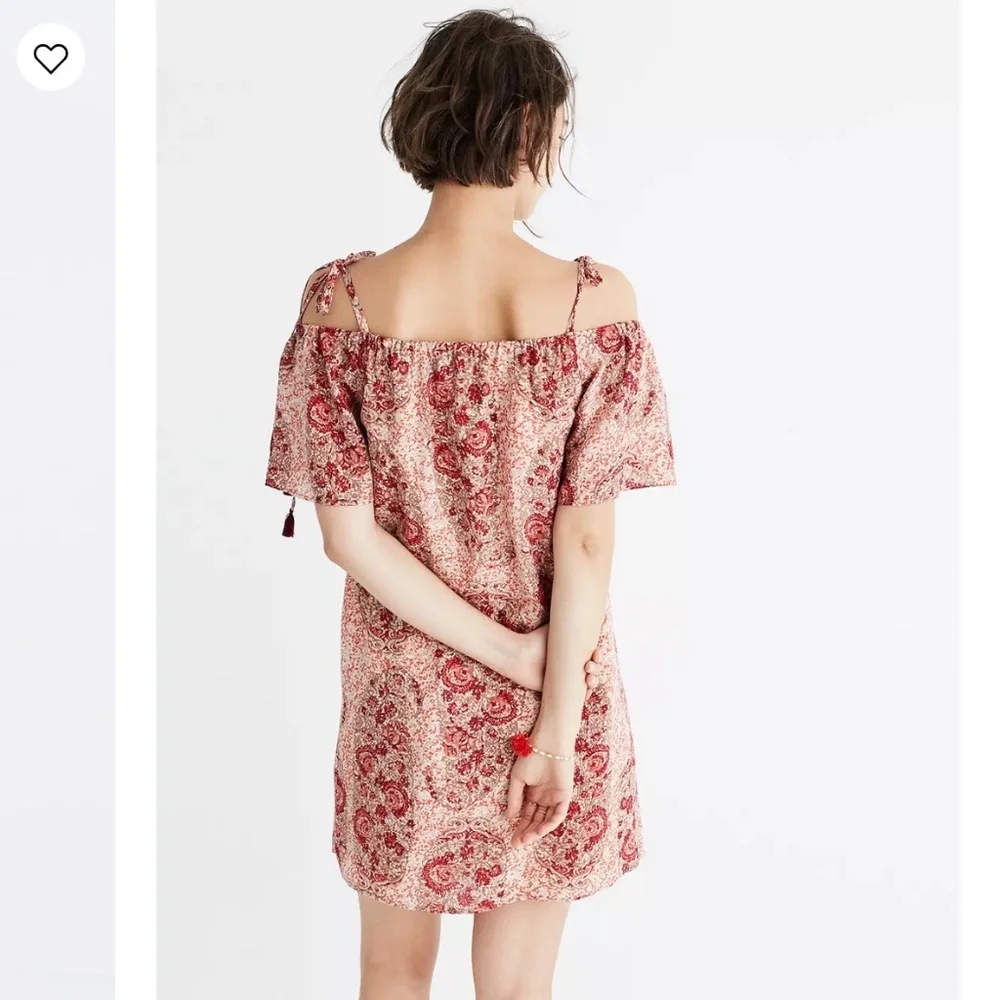 Madewell Silk Cold Shoulder Dress in Watercolor Paisley